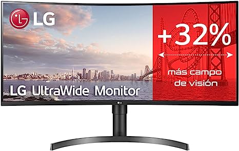 LG 35'' Curved UltraWide QHD HDR LG Monitor FreeSync 35WN65C-B - BLACK Like New