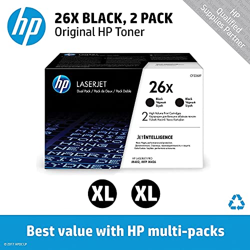 HP 26X Black High-yield Toner Cartridges (2-pack) CF226XD - Black Like New