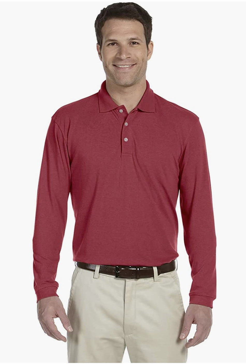 M265L Harriton Men's 5.6 oz. Easy Blend Long-Sleeve Polo New