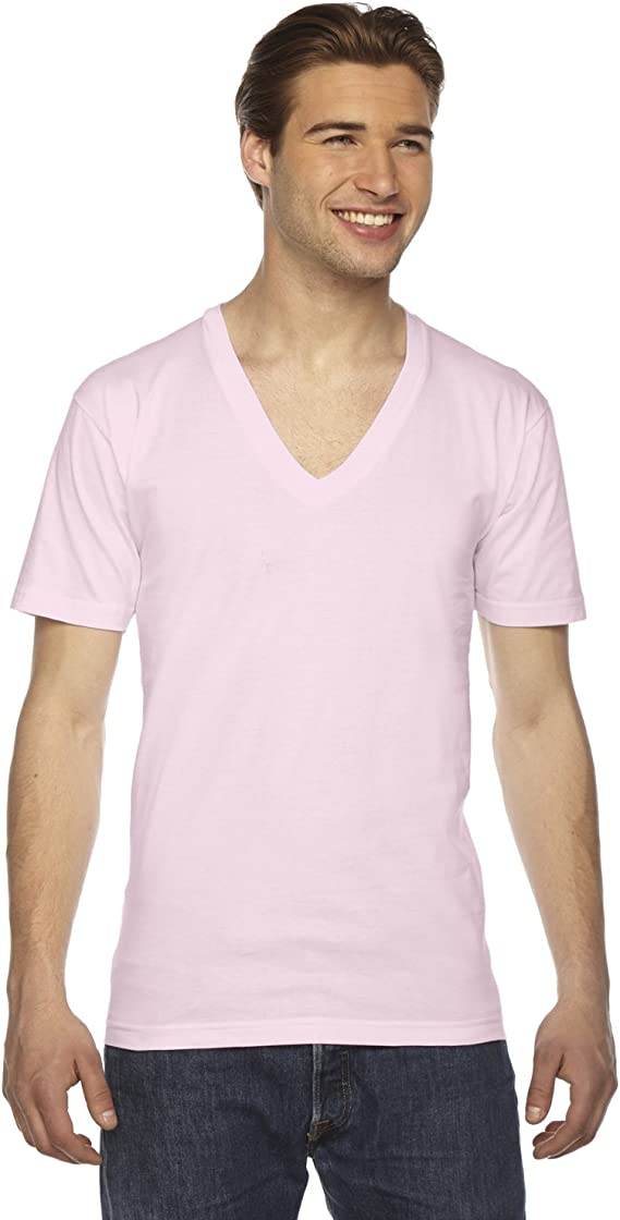 2456W American Apparel Unisex Fine Jersey Short-Sleeve V-Neck New