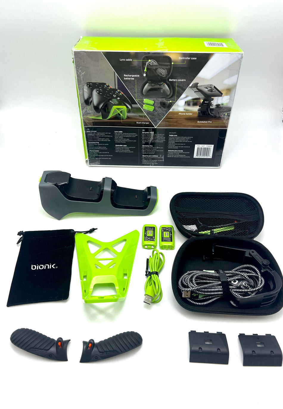 BIONIK Pro Kit+ for Xbox Series XS - Dual Charger, 2x Battery, Phone Holder Like New