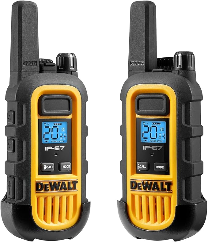 DEWALT 1 Watt Heavy Duty Walkie Talkies Two-Way 6 Pack DXFRS300-BCH6 - Yellow Like New