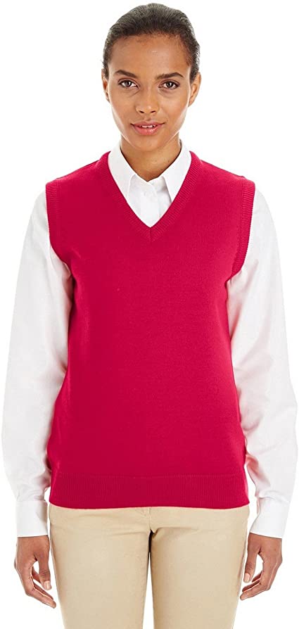 Harriton Womens Pilbloc V-Neck Sweater Vest M415W New