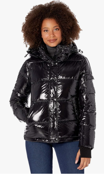 S13 Women's Ella Short Down Puffer Coat, Onyx size M S10011KDA Like New