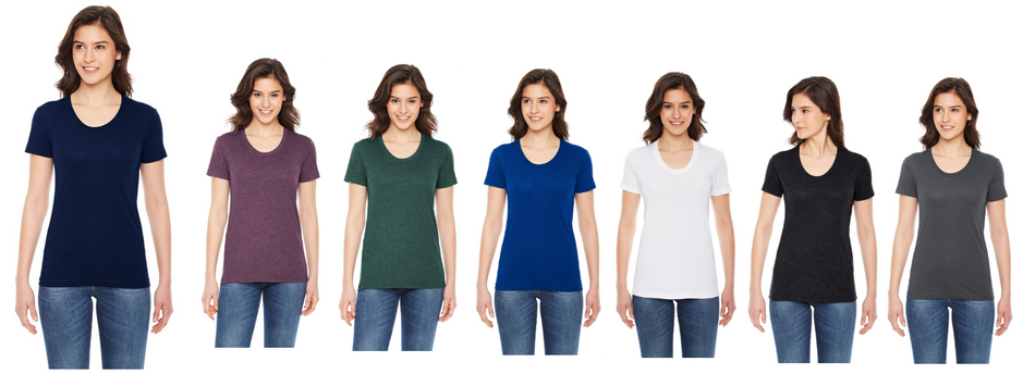 BB301W American Apparel Ladies' Poly-Cotton Short-Sleeve Crewneck New