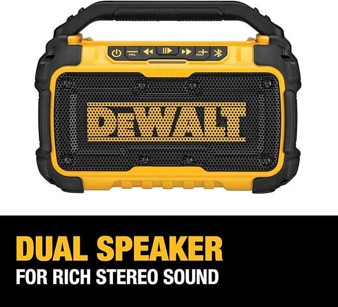 DEWALT 20V MAX Bluetooth Speaker 100 ft Range 8-10 Hours DCR010 - Yellow Like New