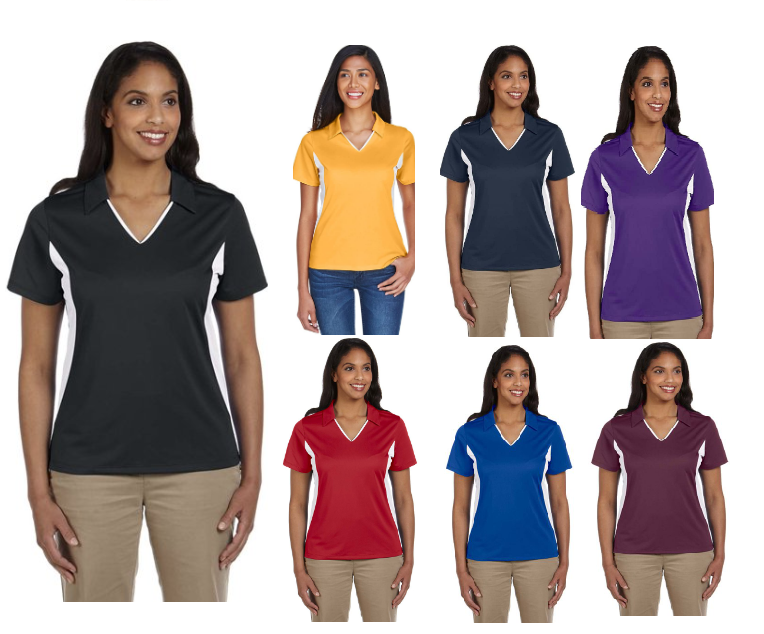 M355W Harriton Ladies' Side Blocked Micro-Piqué Polo New