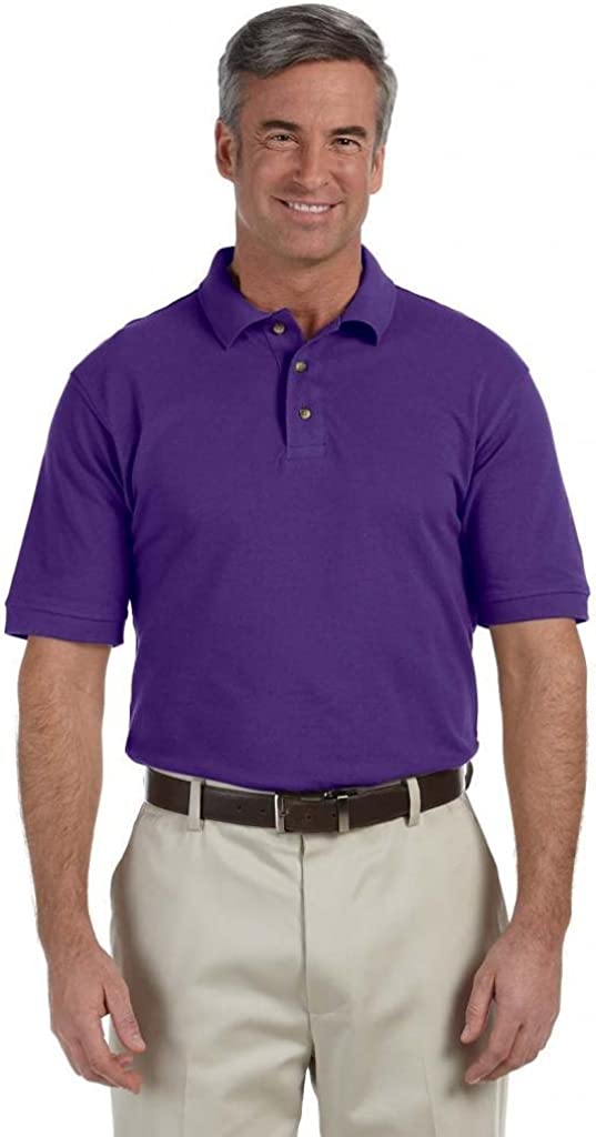 M200 Harriton Ringspun Cotton Pique Short Sleeve Polo M200 Team Purple L Like New