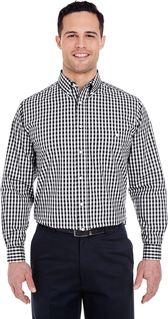 8385 UltraClub Men's Medium-Check Woven New