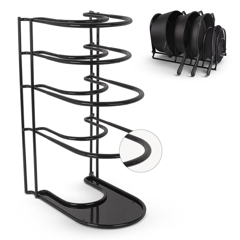 Cuisinel Heavy Duty Pan Organizer, 5 Tier Rack, Holds 50 LB - BLACK Like New